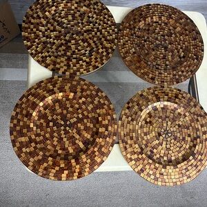 Mosaic Brown Charger Plates Set